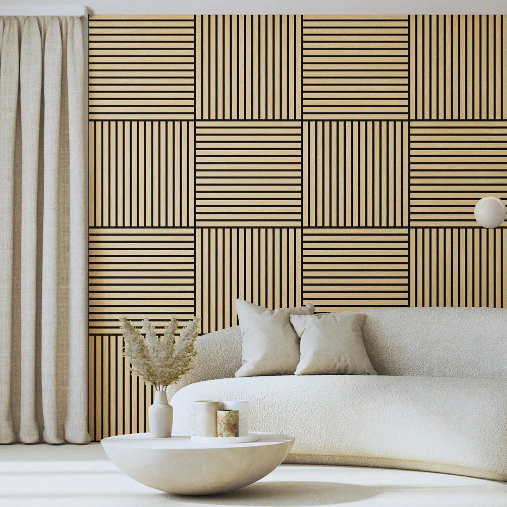 60cm x 60cm Quadratische Akustik-Wandverkleidung aus Holz, mehrere Farben