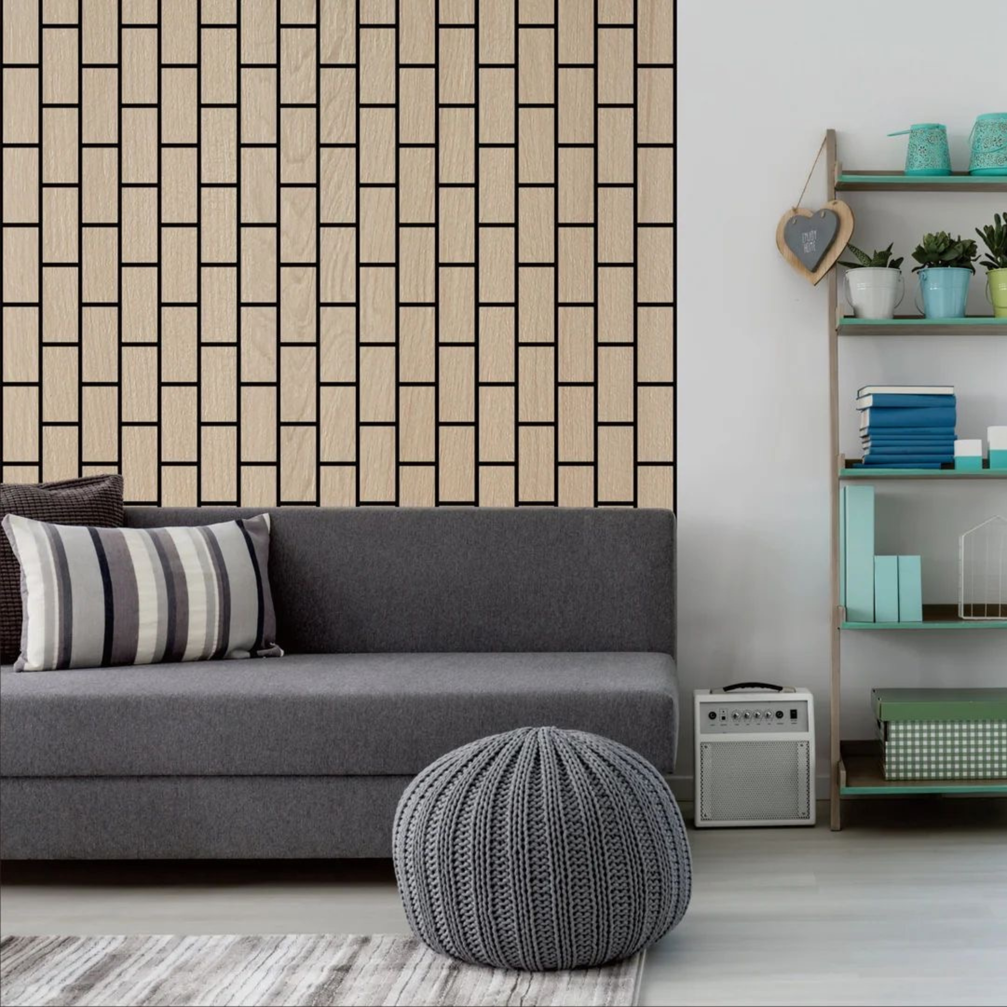 Akustische Wandpaneele in Ziegelsteinoptik (mehrere Farben)