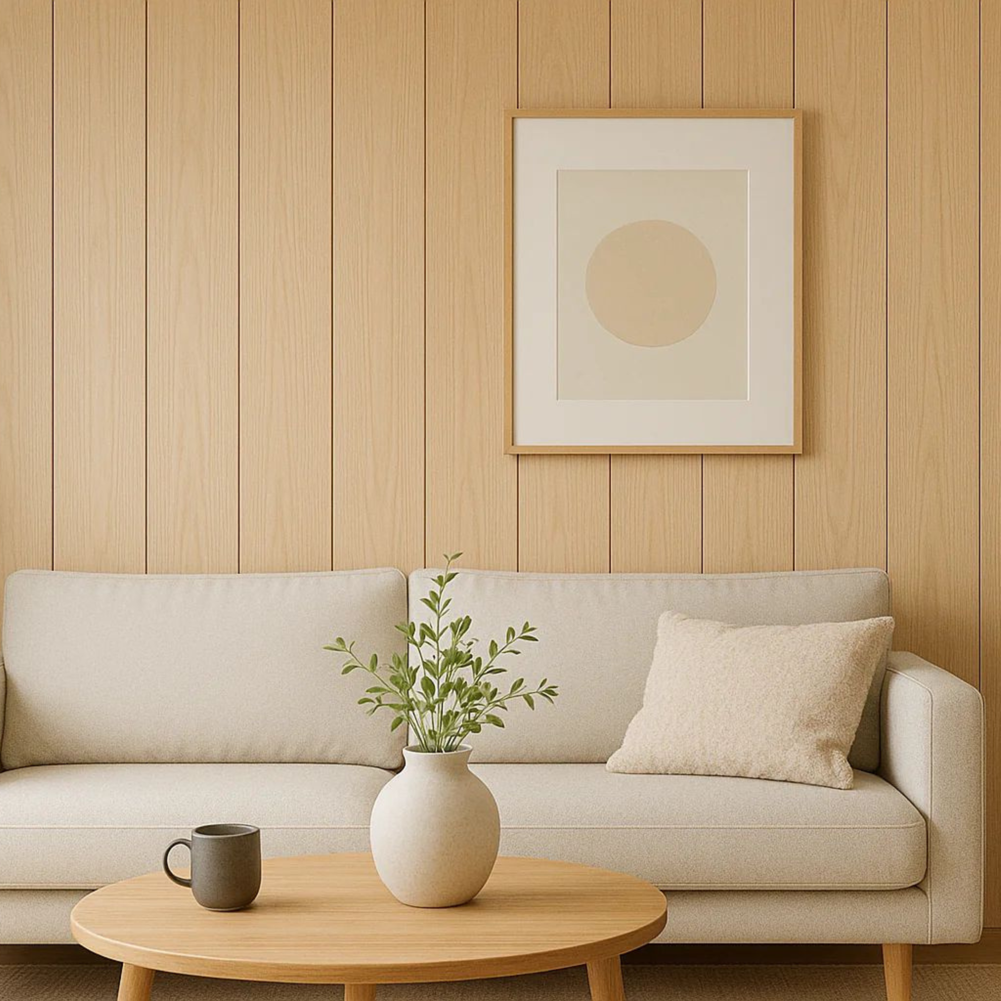 WPC-Wandpaneele in Holzoptik, flaches Design